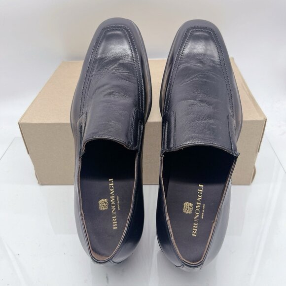 Bruno Magli Raging Nappa Slip On Loafer Dress Shoes Black Leather Men US 11 $395 - Picture 11 of 12